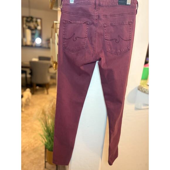 AG Adriano Goldschmied Women's Maroon the Abbey Ankle Jeans Size 26 MSRP$170 - Picture 5 of 7